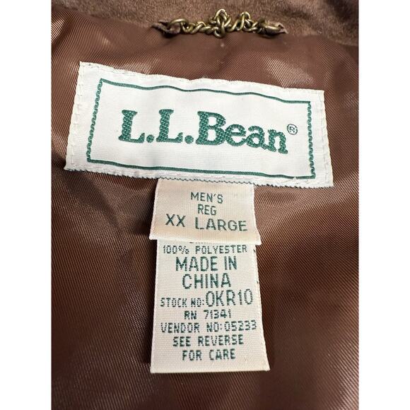 L.L.Bean Men’s 2XL Goat’s Yute Suede Leather Jacket Brown Full Zip Coat - Picture 12 of 13